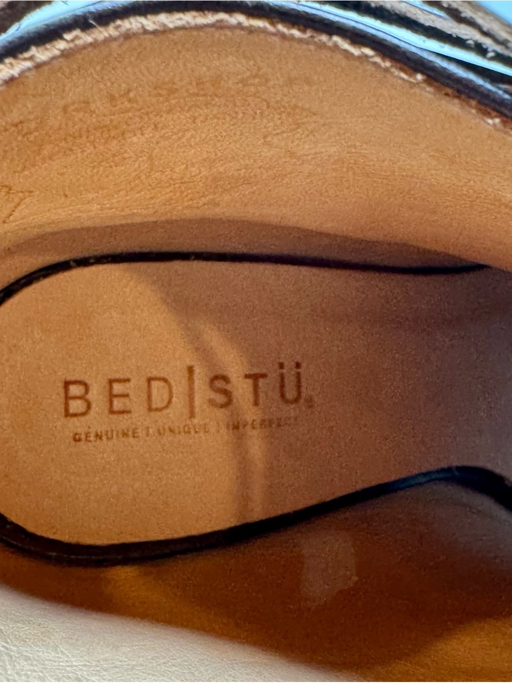 Bed Stu | Dark Brown Leather Fringe Peep-Toe Booties, Size 9 - EUC - Picture 6 of 8
